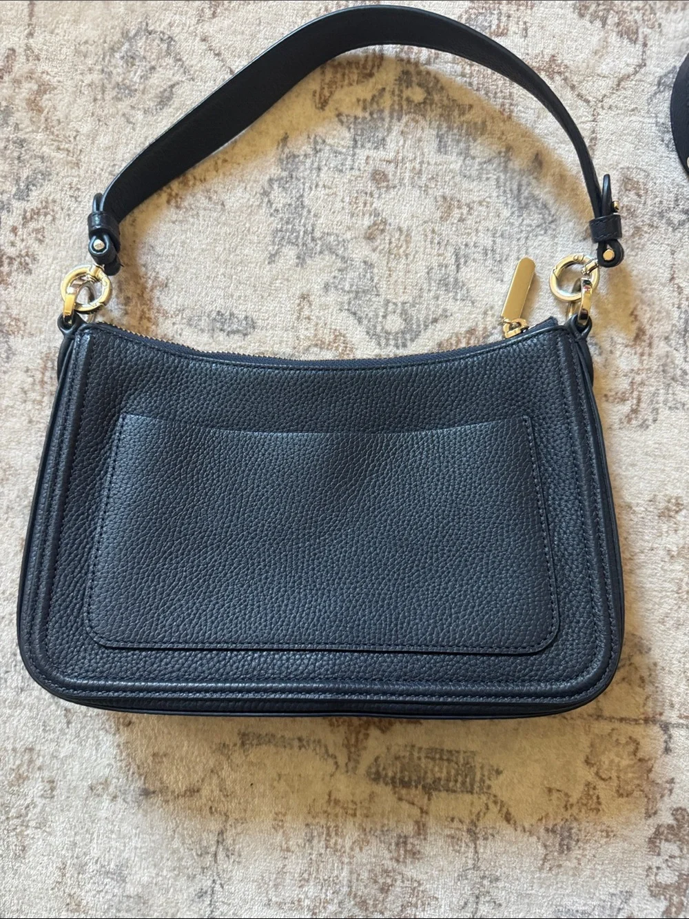Kate Spade Navy blue Pebbled Leather Shoulder Bag with Detachable crossbodyStrap